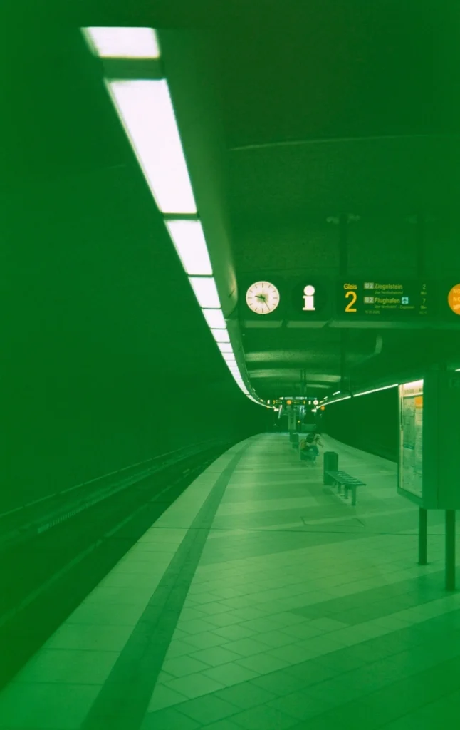 Inside a metro station